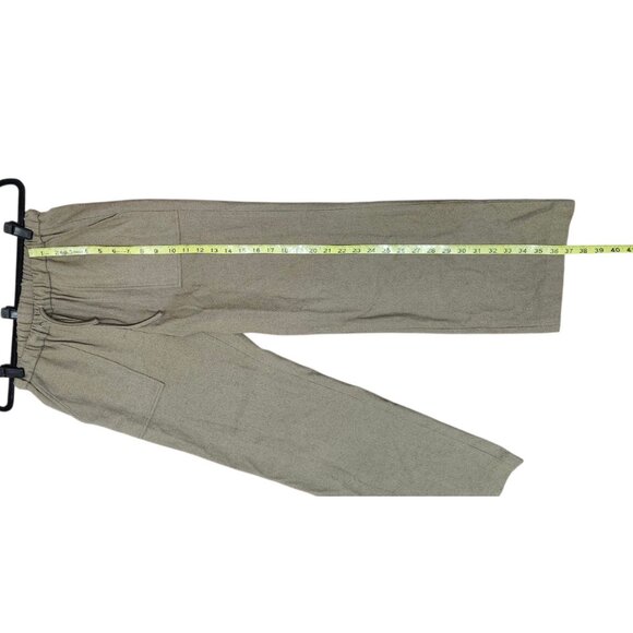 Moia wool blend pants womens brown drawstring elastic waist pockets Korean style - Picture 7 of 10